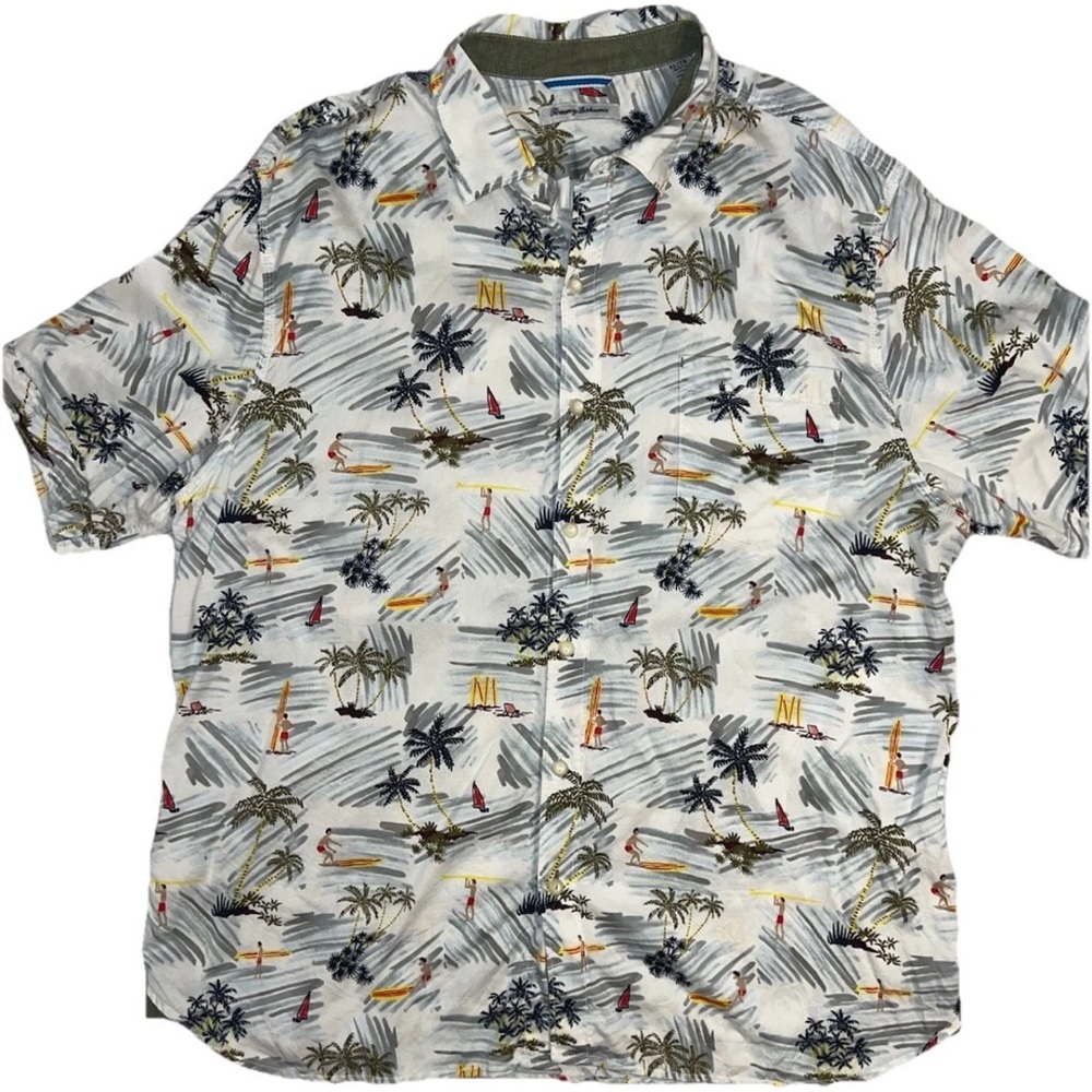 Tommy Bahama Nautical Palm Print Shirt Resort Wear Spring Break